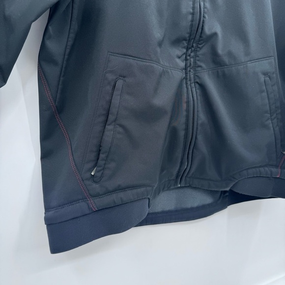 St Johns College Nike Jacket Men Large Black Full Zip Red Embroidery Soft Shell - Picture 4 of 13